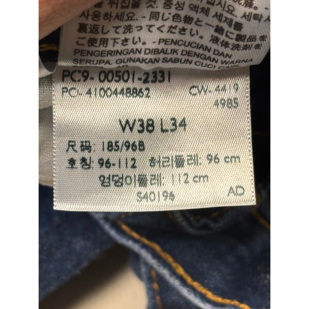 Levis 501 Original Fit Mens Dark Wash Straight‎ Leg Button Fly Jeans 38x32 - Picture 6 of 15